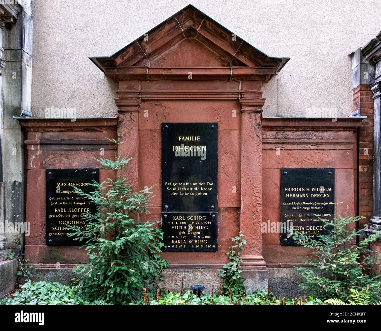 Alter St. Matthäus Kirchhof .Alter Matthäus-Friedhof,Schöneberg-Berlin. Familie DEEGEN Grab Stockfoto