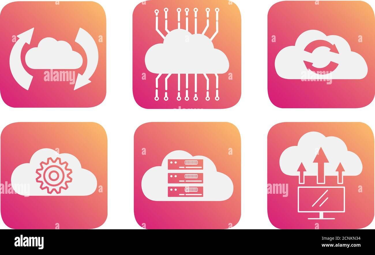 Cloud Storage Defence.Concept Cloud-Technologie Datenübertragung. Stock Vektor