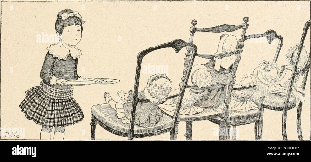 . Nos enfants; Scenes de la ville et des champs . LE JOUR DE CATHERINE. 2^ Allez-vous au théâtre? - Tous les soirs. Jétais hier à lOpéra; Mais Polichinellena pas joué, parce que le loup lavait Mangé. – Moi, ma chère, je vais au bal tousles jours. - CEST bien amusant. - Oui, je mets une Robe bleue et je danse avecdes jeunes Gens, tout ce quil y a de mieux, des généraux, des Princes, des confi-seurs. – Vous êtes jolie comme un coeur aujourdhui, ma mignonne. – Cestle-Druckköpfe. - Oui, Mais quel dommage quil neige! - Moi, jaime la neige,parce quelle est blanche. Oh! il y a de la neige noire. – O Stockfoto