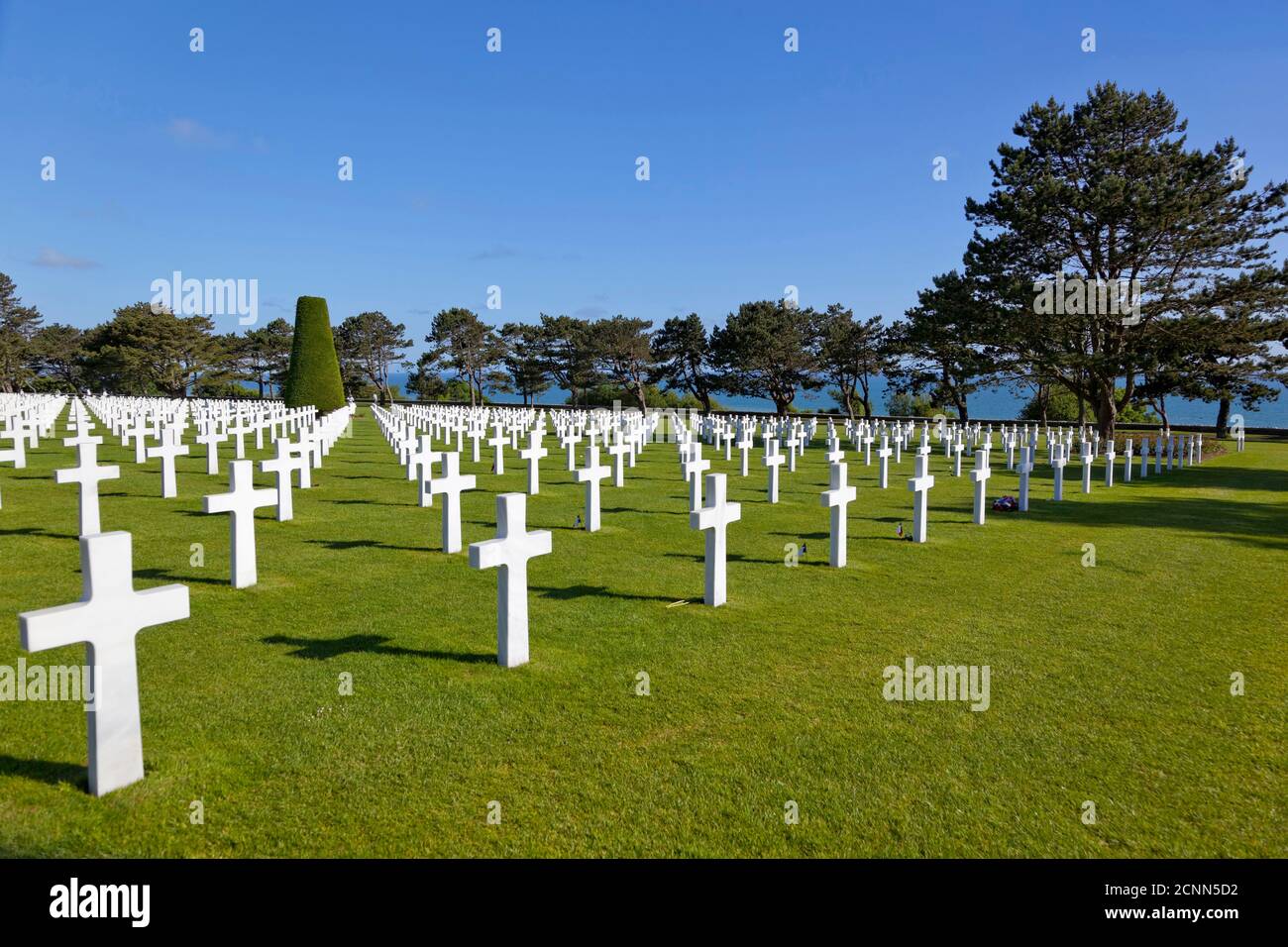 Kriegsfriedhof in Cherbourg, Normandie, Frankreich Stockfoto