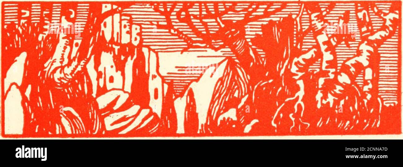 . Legendes Bretons . géant passer, chaque fois le désir de posséderla « Lance de Diamant » et le « Bassin Dor »,devenait plus fort en son cœur. UN jour que Péronik errait suivant sonhabitude, il vit sarrêter, à la lisière de la forêt,un homme à barbe blanche ressemblant telle-ment à Rogear que Péronik qui lobservait,caché derrière un arbre, comprit que le vieillardne pouvait être que le frère du géant. Lhomme à la barbe de neige traça un cercledans la poussière et murmura tout bas desmots que le démon apprend aux sorciers, puissécria : Hebel dishuai, digabest Deuit buan, me a so presst (i). L Stockfoto