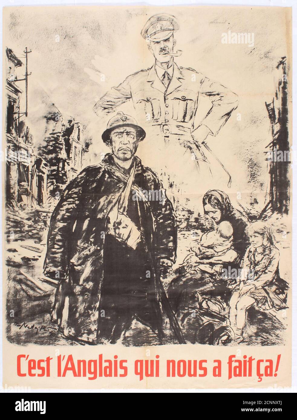 Es sind die Engländer, die uns das annahmen. (Vichy France Propaganda Poster), 1940. Private Sammlung. Stockfoto