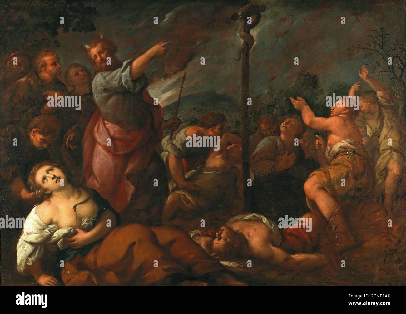 Moses und die Brazen Schlange. Private Sammlung. Stockfoto