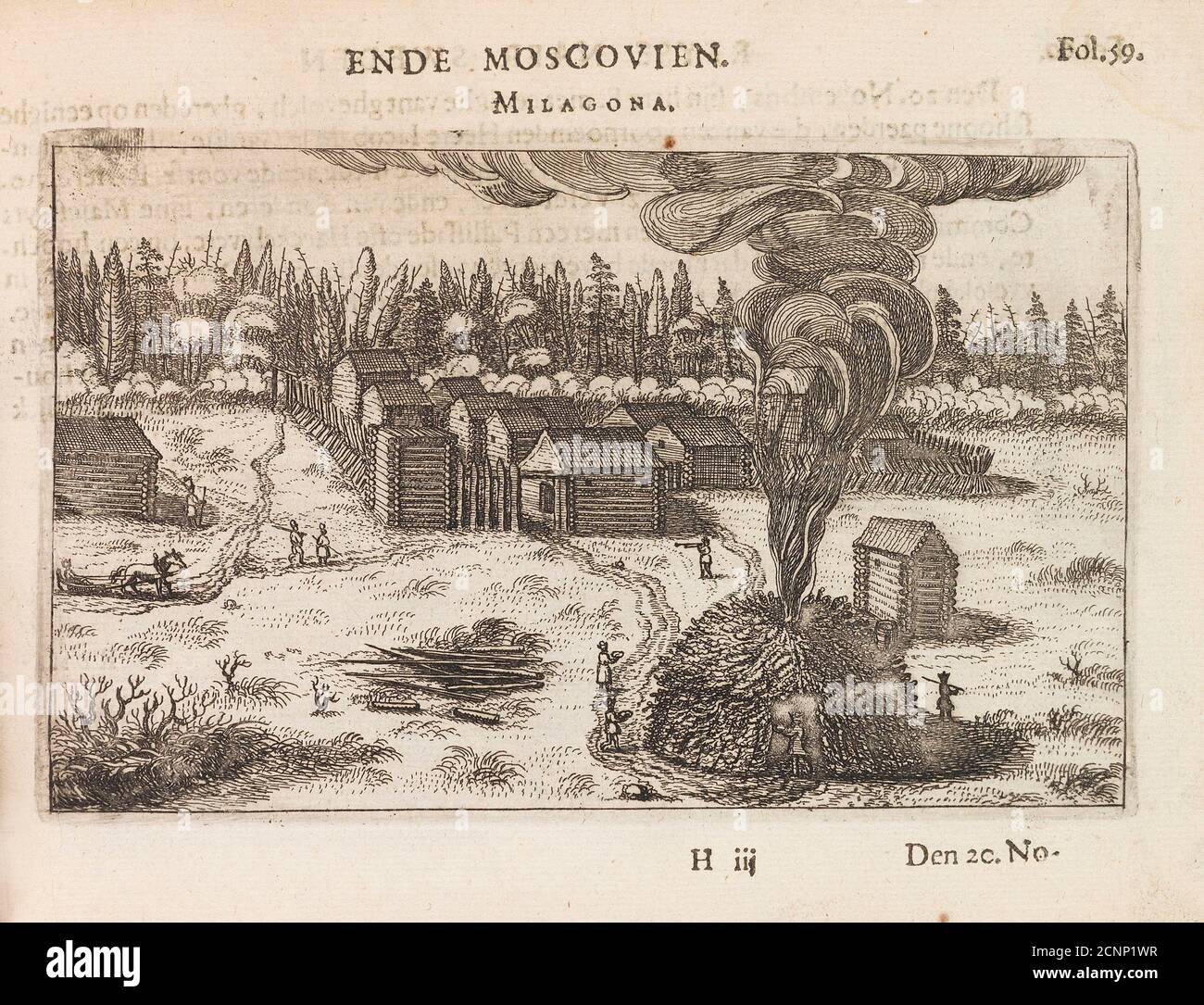 Moskau, Milagona. Illustration zu Antonis Goeteeris "Journael vande legatie ghedaen in de jaren 1615", c. 1616-1617. Private Sammlung. Stockfoto