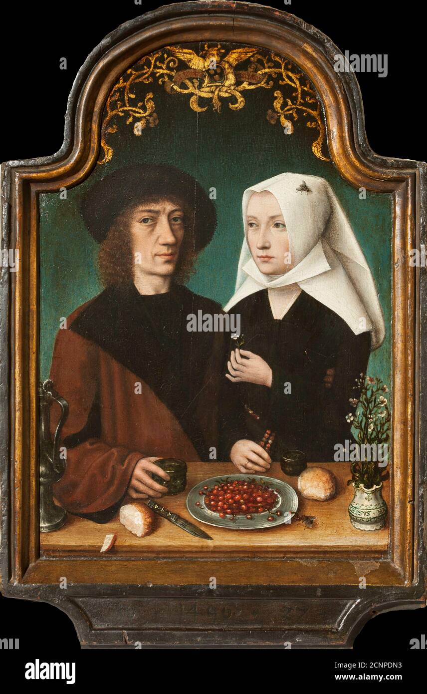 Selbstporträt des Künstlers mit seiner Frau, 1496. Gefunden in der Sammlung des Königlichen Museums der Schönen Künste, Antwerpen. Stockfoto