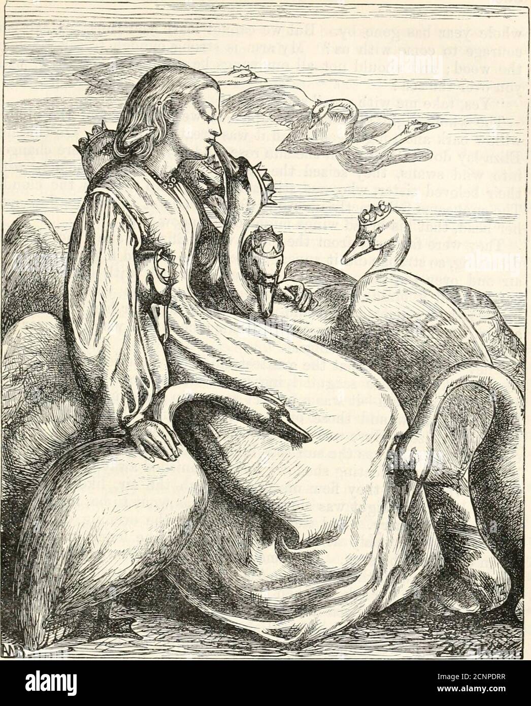. Geschichten für den Haushalt . Gott sei Dank für den Felsen. Dort passieren wir dann in unserer menschlichen Form : aber für diesen Felsen konnten wir nie besuchen unsere geliebten Heimat , denn wir benötigen zwei der längsten Tage im Jahr für unsere Reise . Nur einmal im Jahr ist es uns gestattet, unser Haus zu besuchen. Elf Tage lang können wir hier bleiben und über den großen Wald fliegen, von wo aus wir den Palast sehen können, in dem wir geboren wurden und in welcher Stunde der Vater lebt, und den hohen Kirchturm, unter dessen Schatten unsere Mutter begraben liegt. Hier scheint es uns, als wären die Büsche und Bäume unsere Verwandten; hier die wilden Pferde ca Stockfoto