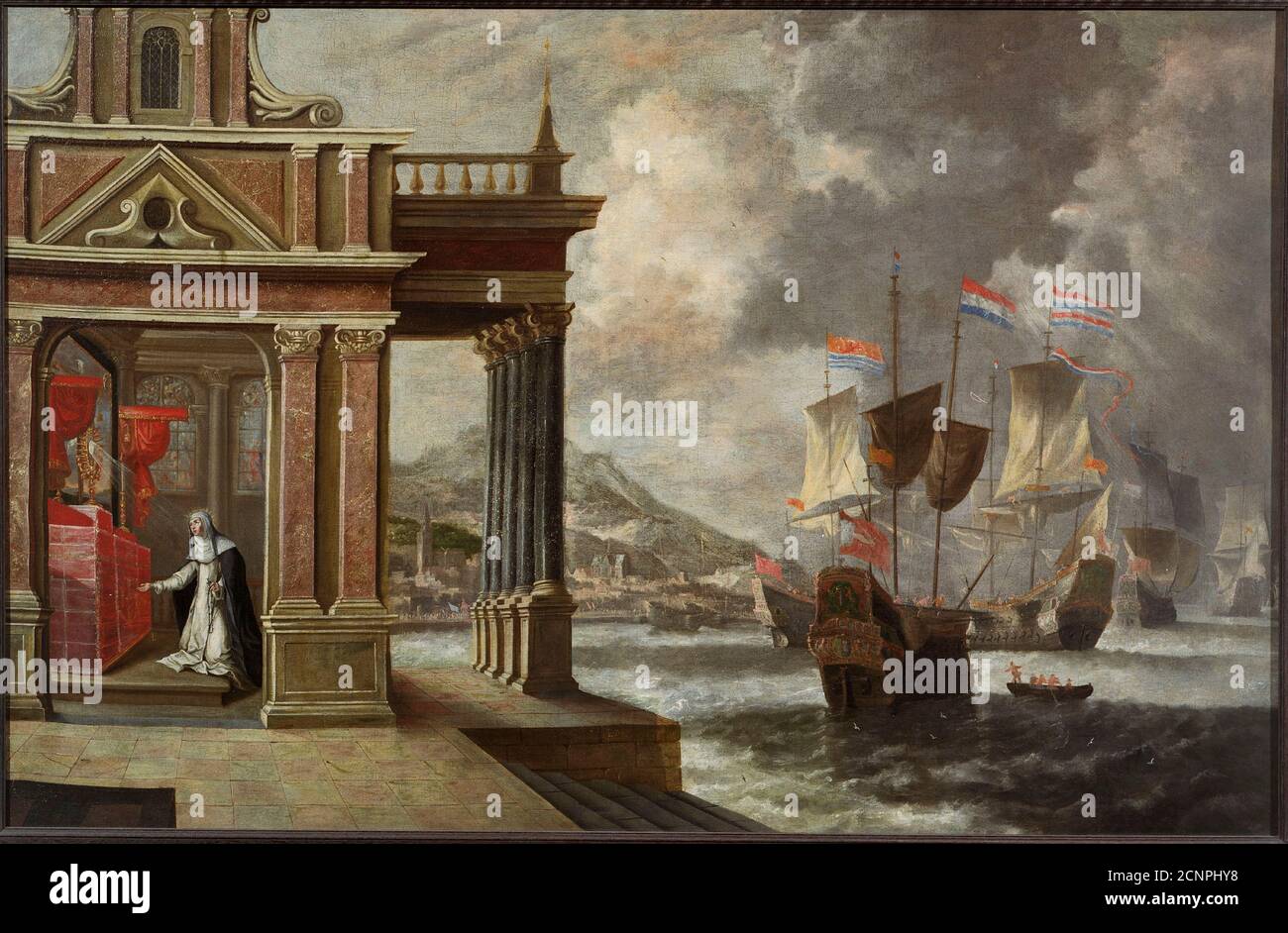 Die Schlacht von Lepanto: Heilige Katharina von Ricci und die Einschiffung, 1671. Gefunden in der Sammlung von Sint-Pauluskerk, Antwerpen. Stockfoto