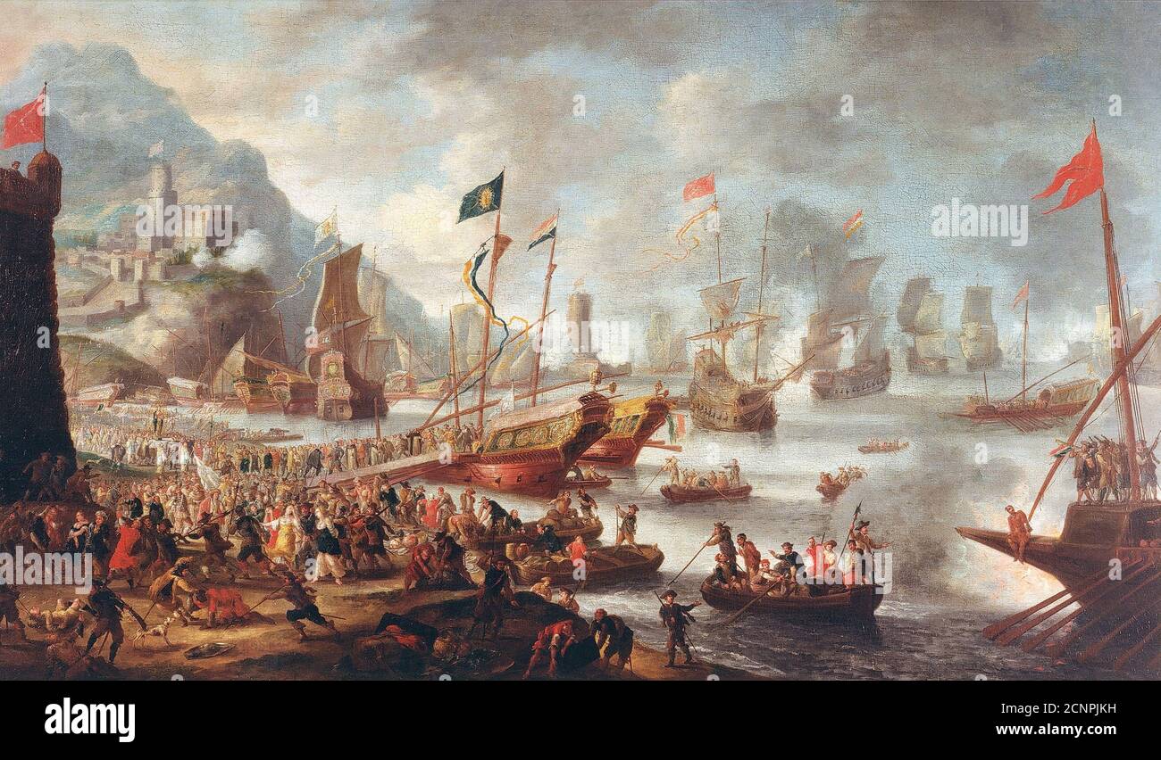 Die Schlacht von Lepanto: Der Sieg, 1671. Gefunden in der Sammlung von Sint-Pauluskerk, Antwerpen. Stockfoto