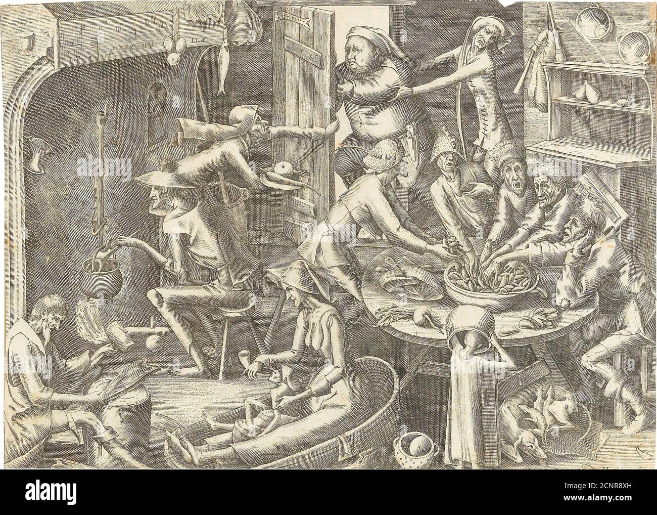 Die arme Küche (nach Pieter Brueghel I), ca. 1563. Private Sammlung. Stockfoto