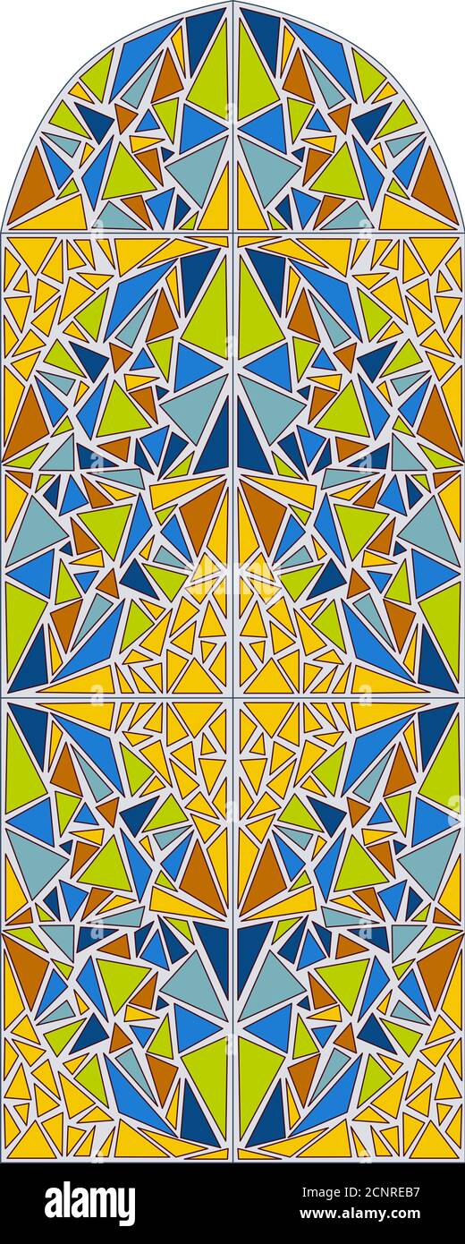 Buntglasfenster. Farbenfrohes Mosaik-Muster. Vektorgrafik Stock Vektor