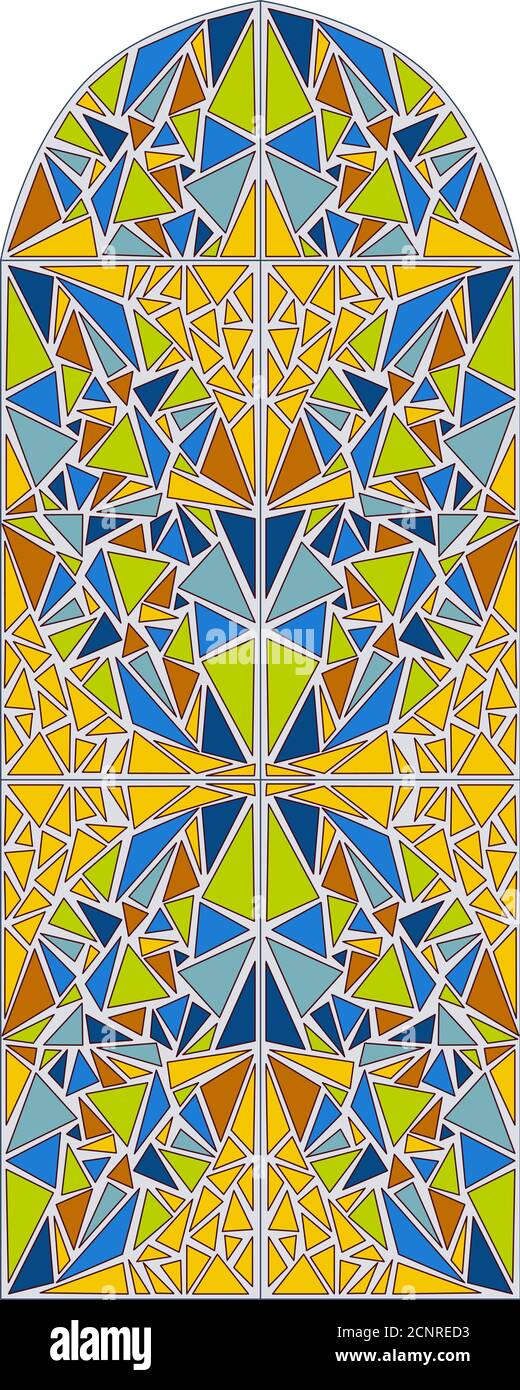 Mosaik-Muster für die Innenarchitektur. Buntglasfenster. Vektorgrafik Stock Vektor