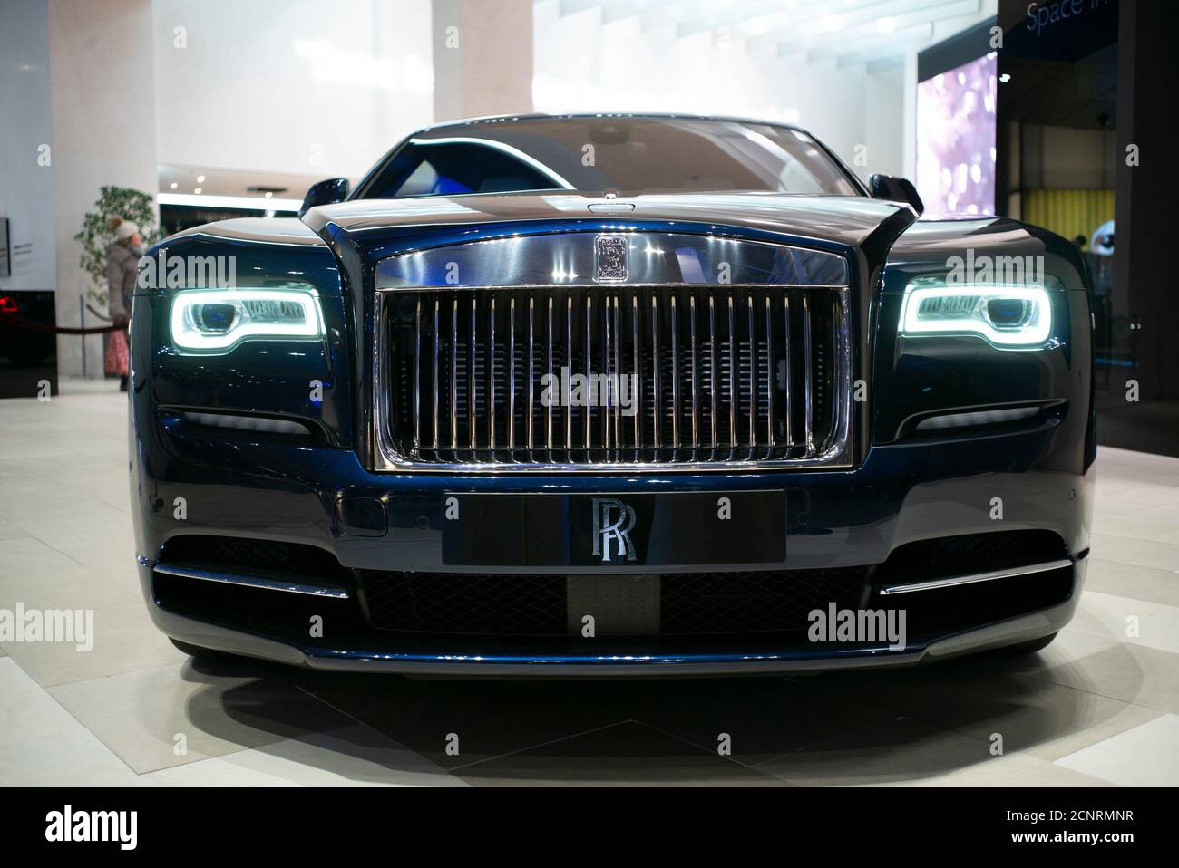 BMW Welt, München Rolls Royce Phantom, Vorderansicht Stockfoto