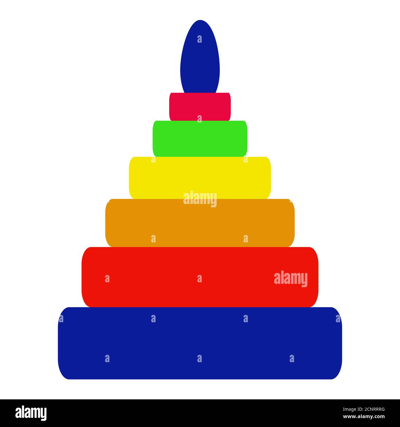 Vektor Cartoon Illustration Spielzeug farbige Pyramide. Isoliert auf weißem Hintergrund Stock Vektor