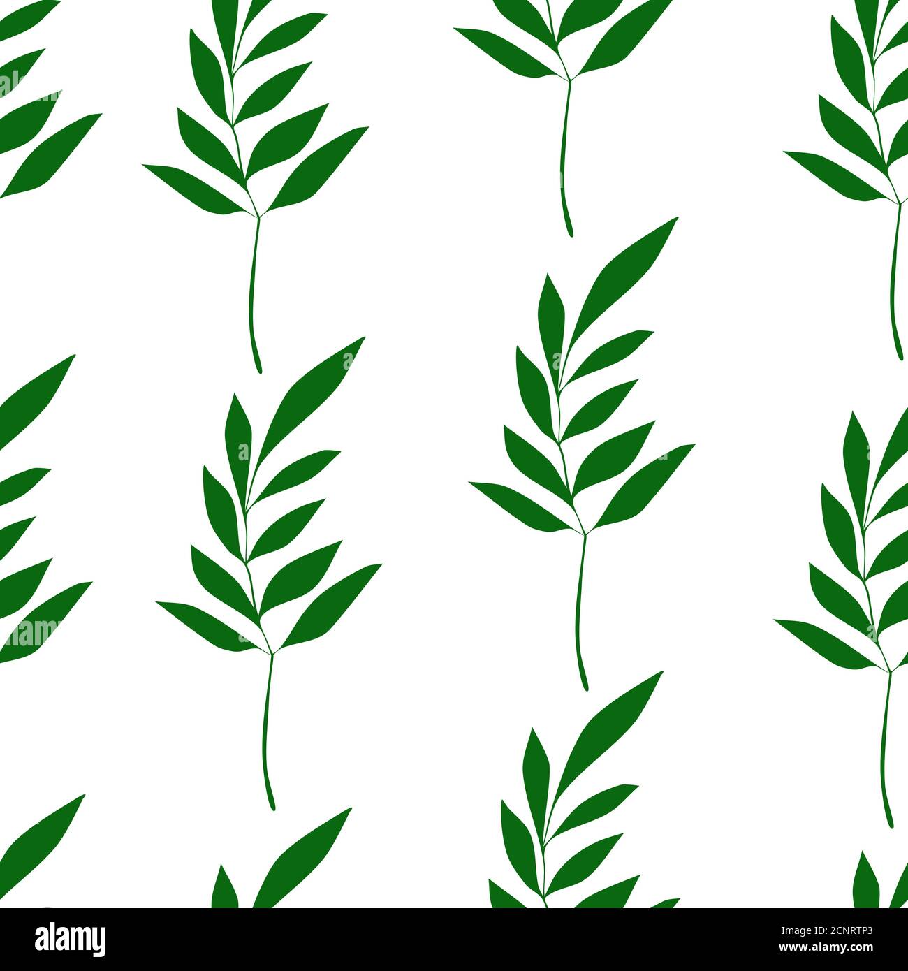 Vektor Iluustration nahtlose Muster grüne Blätter. Druck auf Papier, Stoff, Keramik Stock Vektor