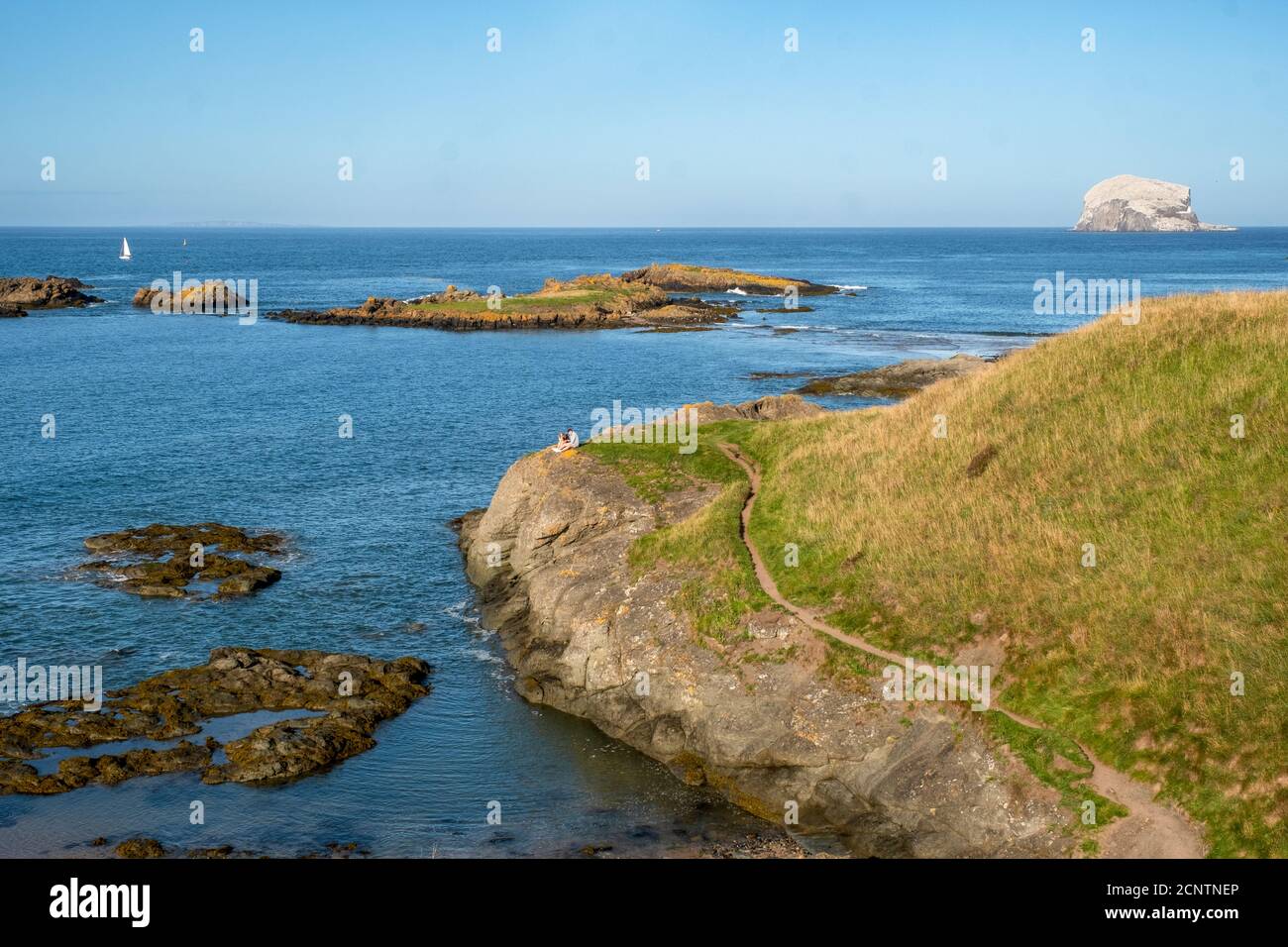 Blick auf die Küste in der Nähe von North Berwick Schottland. Stockfoto