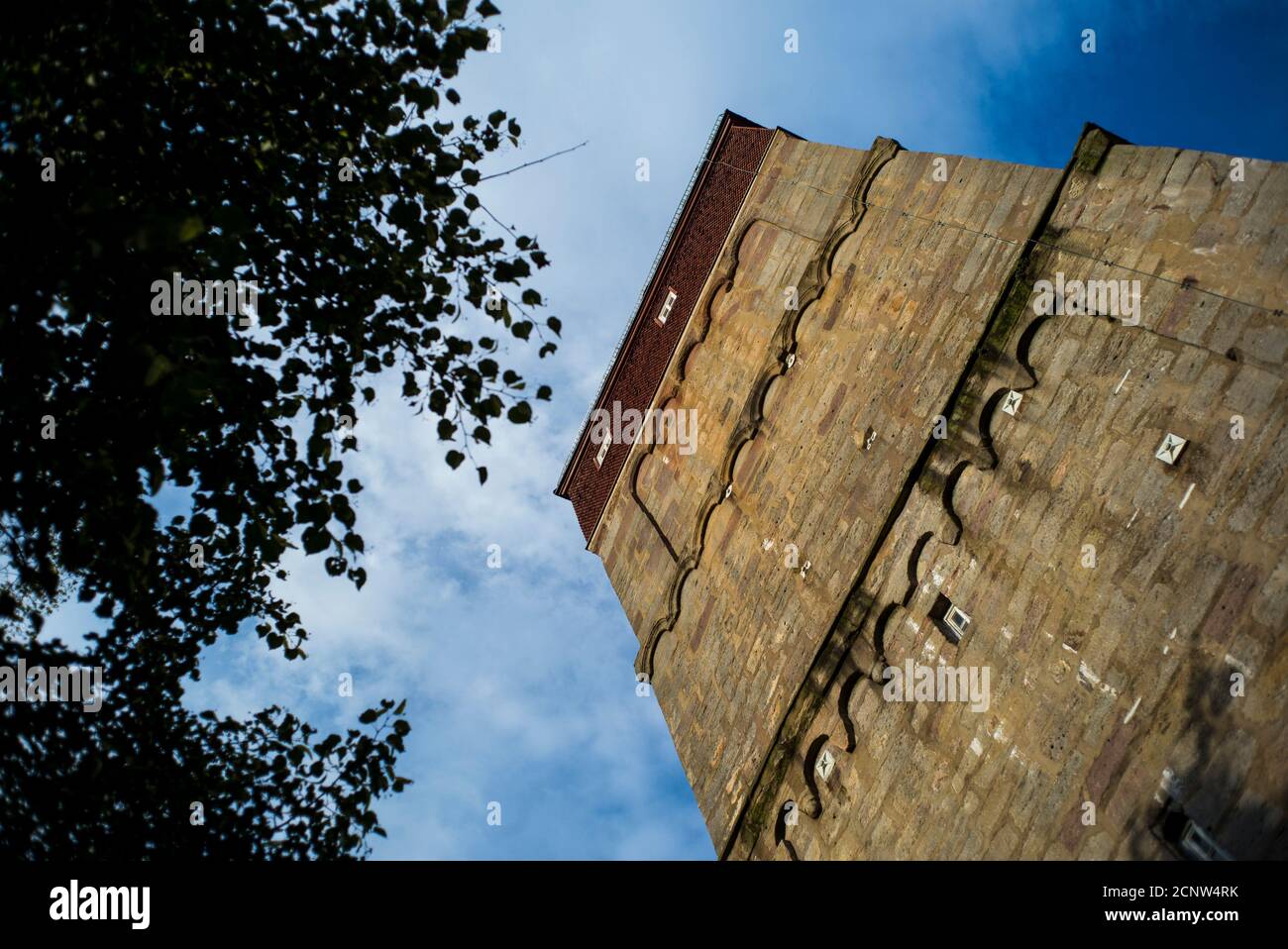 Bischofsheim vor der Rhön, Unterfranken, Bayern, Deutschland, Zentturm Stockfoto