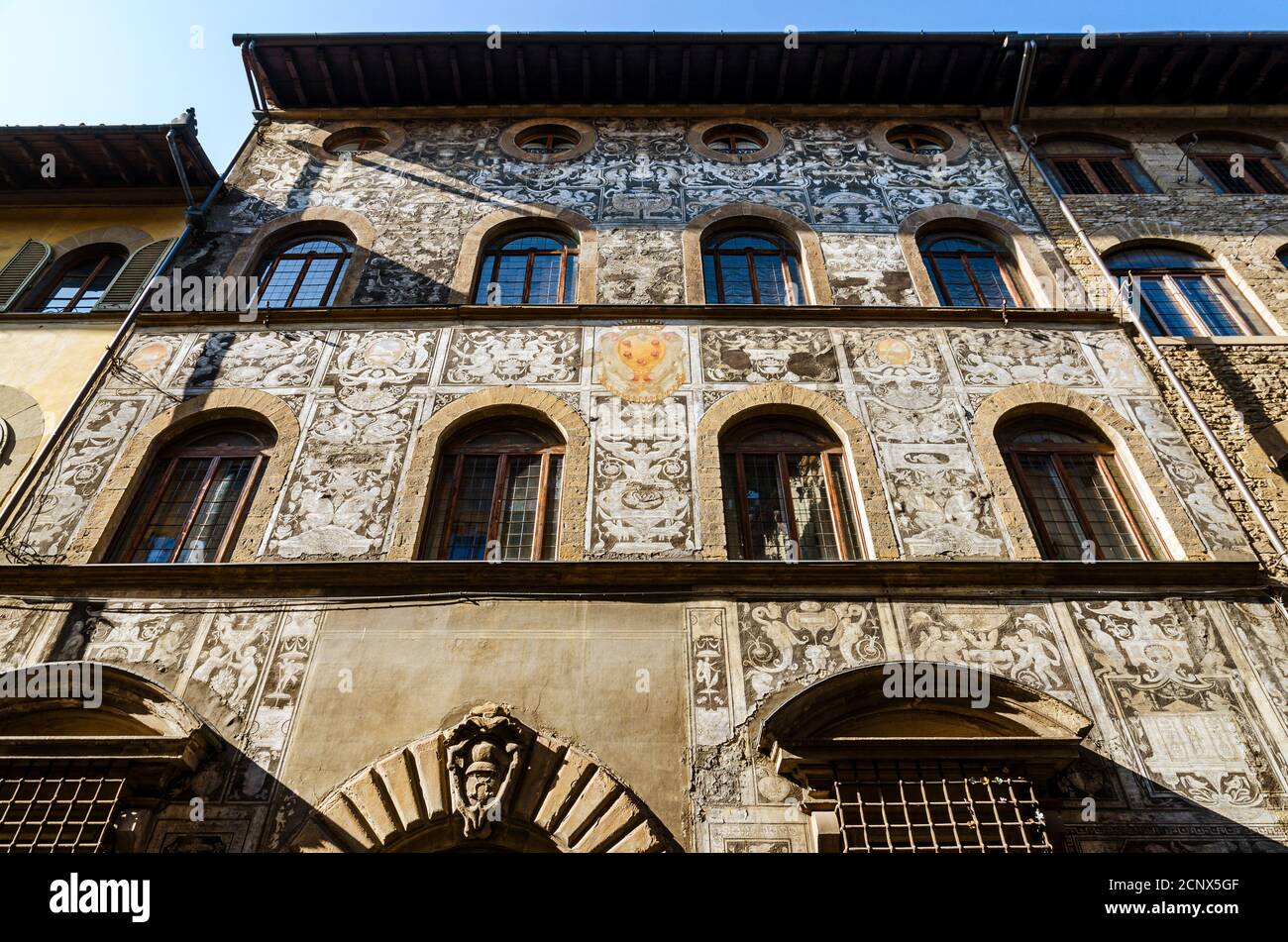 Palast von Bianca Cappello, im Oltrarno Viertel in Florenz, Italien. Während der Renaissance war die Residenz des Liebhabers des Herzogs Francesco de Stockfoto