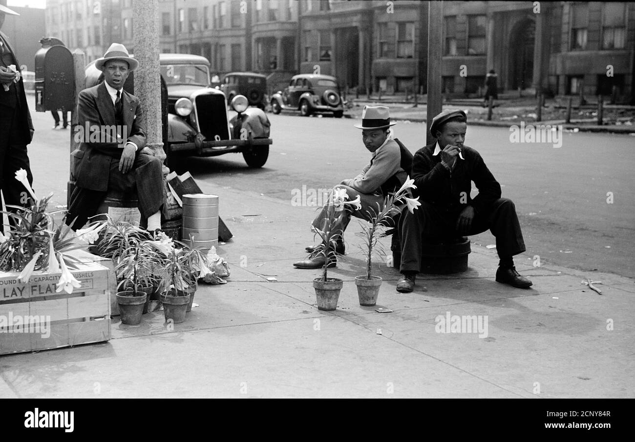 Lily Vendors, Chicago 1941 Stockfoto