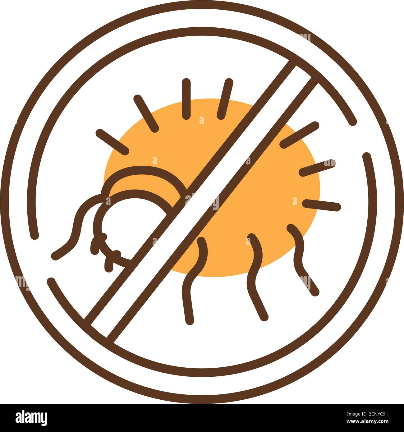 Symbol für die Farblinie des antiallergischen Materials. Tendenziell zur Linderung oder Kontrolle allergischer Symptome. Piktogramm für Webseite, mobile App, Promo. UI UX GUI DESIGN Stock Vektor