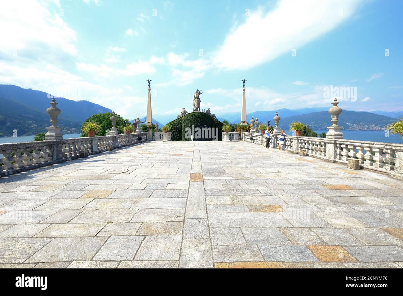 Die Terrasse, Bella Insel, Lago Maggiore, Italien Stockfoto