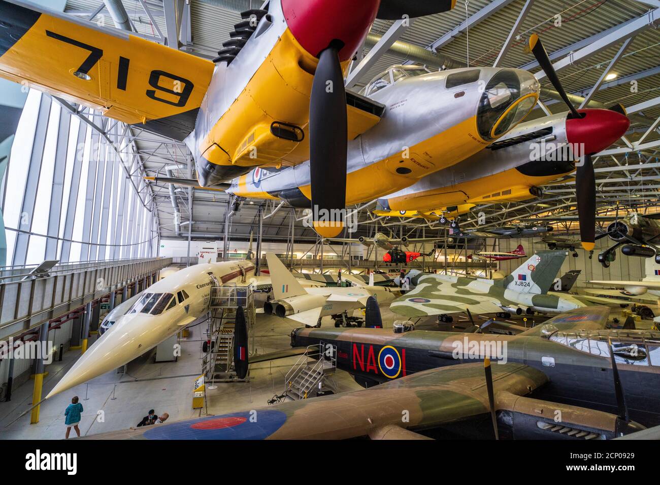 Duxford IWM Museum - Imperial war Museum Duxford - die Größtes Luftfahrtmuseum in Großbritannien - Foto im Inneren des Luftraum Hanger, der 2008 eröffnet wurde Stockfoto