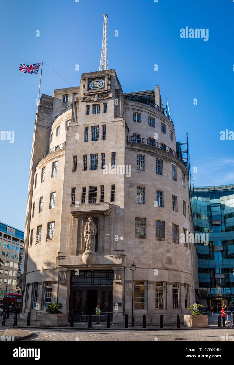 BBC Broadcasting House London - British Broadcasting Corporation London - BBC Broadcasting House im Zentrum von London Stockfoto