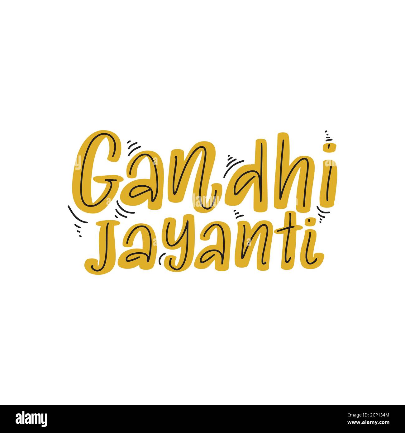 Lettering Illustration mit Gandhi Jayanti für Concept Design. Stock Vektor