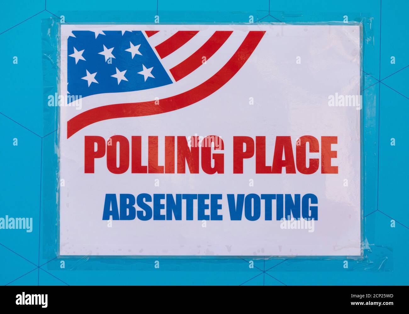 ARLINGTON, VIRGINIA, USA, 18. SEPTEMBER 2020 - Polling Platz Zeichen während des ersten Tages der vorzeitigen Abstimmung, 2020 Präsidentschaftswahl. Stockfoto