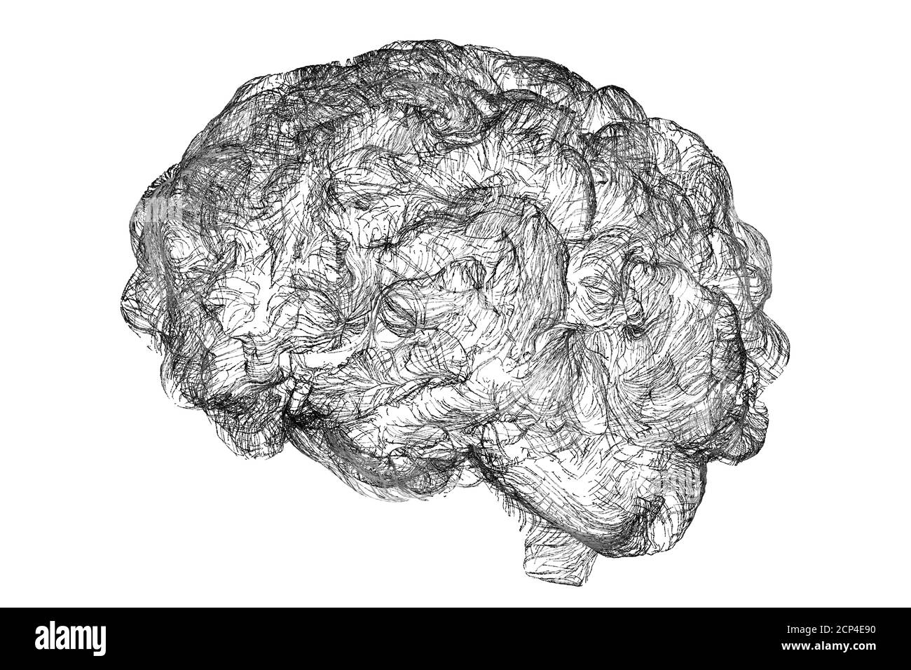 Neuronales Netzwerk des Gehirns, Computerdarstellung. Stockfoto