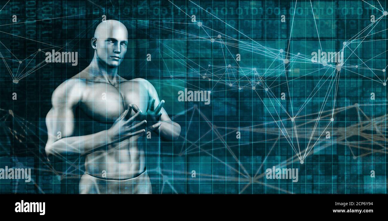 Machine Learning AI Künstliche Intelligenz abstrakte Konzept Stockfoto