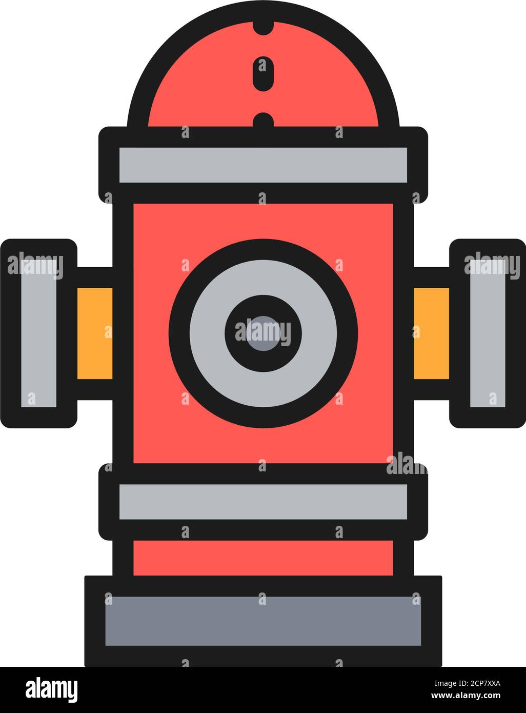 Symbol für flache Linie des Vector-Hydranten. Stock Vektor