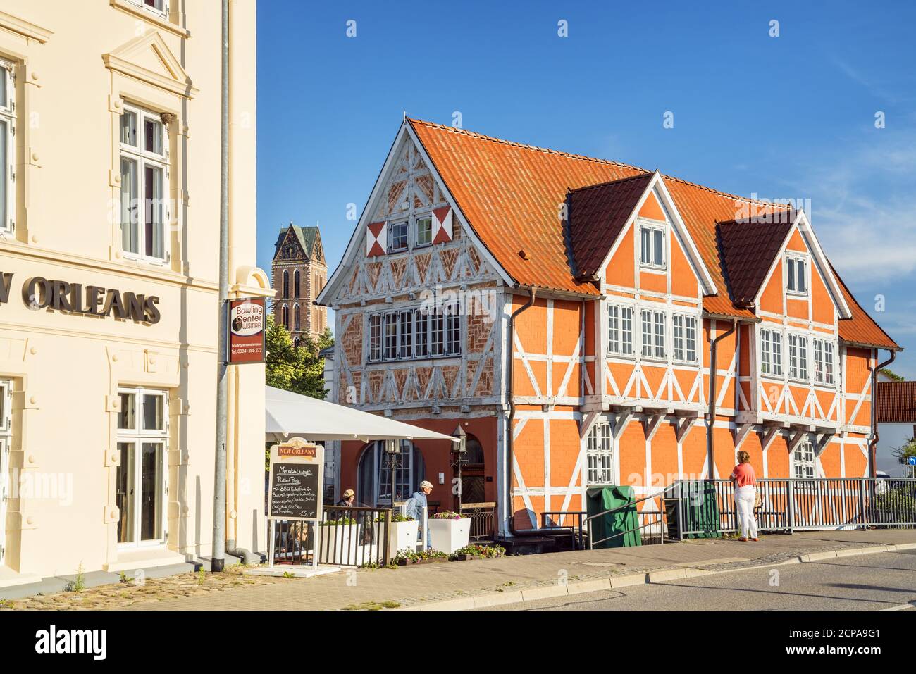 Haus in der Altstadt der Hansestadt Wismar, Ostseeküste, Mecklenburg-Vorpommern, Norddeutschland, Deutschland, Europa Stockfoto