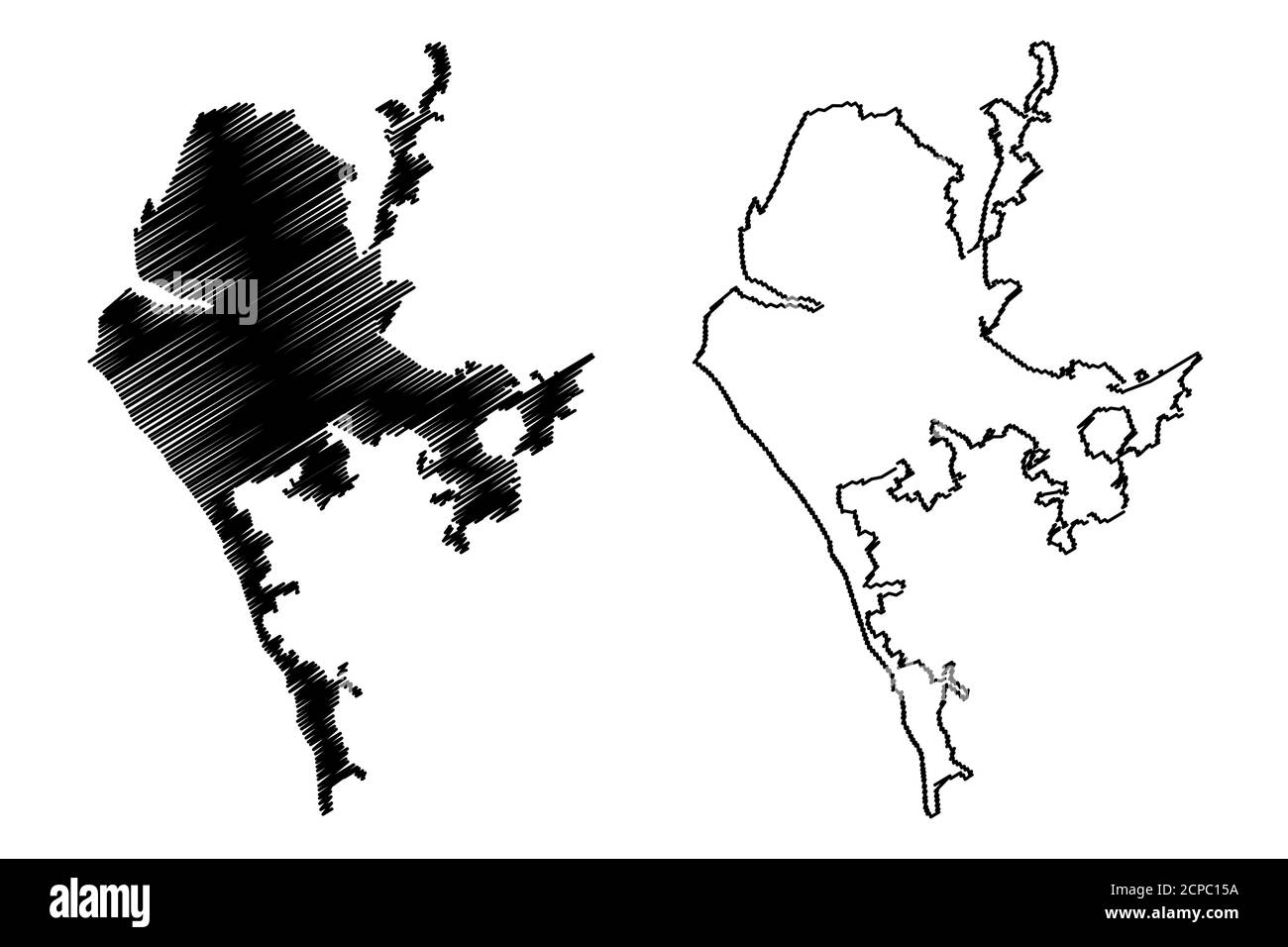Concepcion Stadt (Republik Chile, Bio Bio Region) Karte Vektor Illustration, scribble Skizze Stadt La Concepcion de Maria Purísimadel Nuevo Extremo Stock Vektor