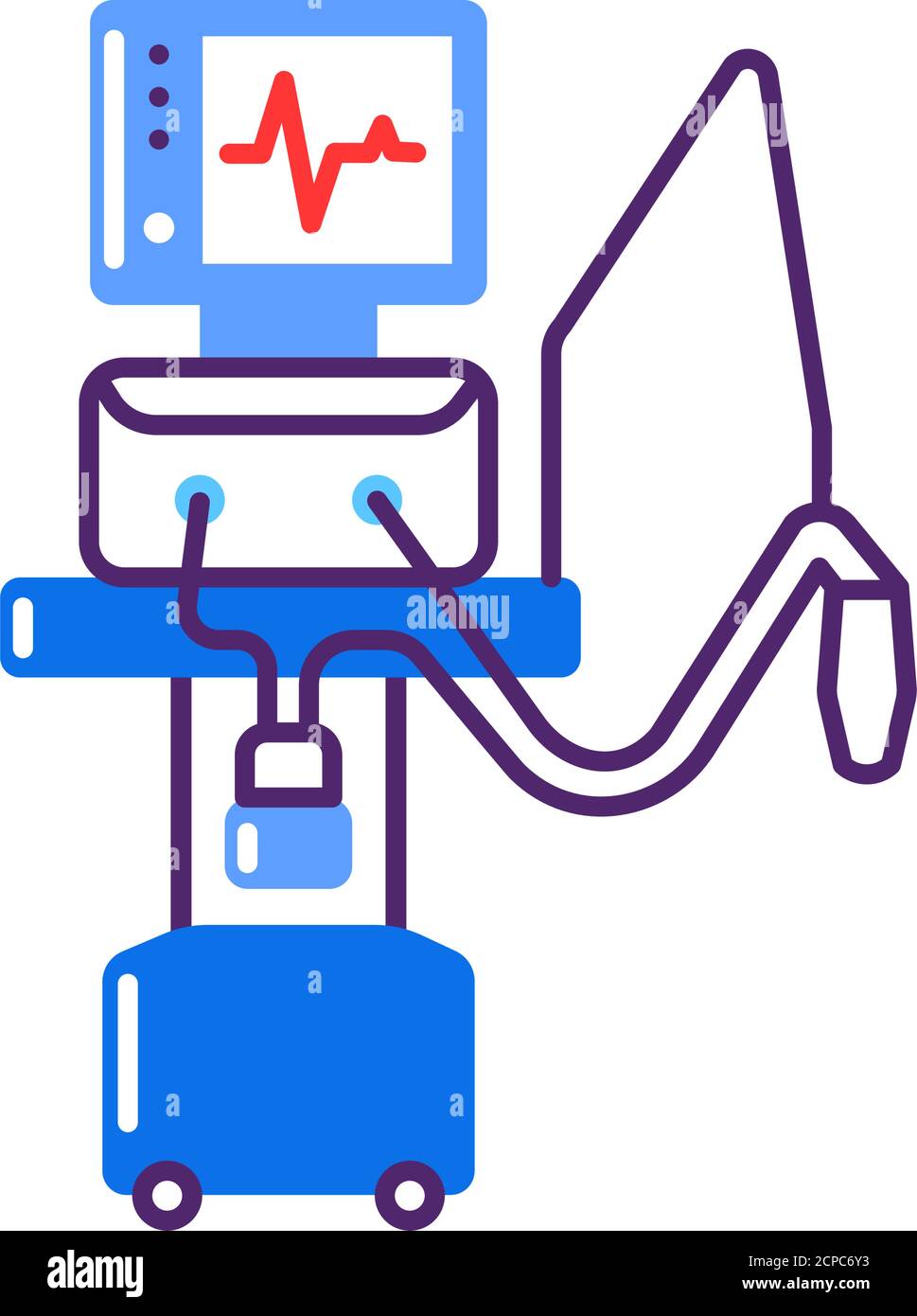 Symbol für die Linienfarbe des medizinischen Beatmungsgeräts. Künstliche Beatmung der Lunge Konzept. Melden Sie sich für Webseite, mobile App. Stock Vektor