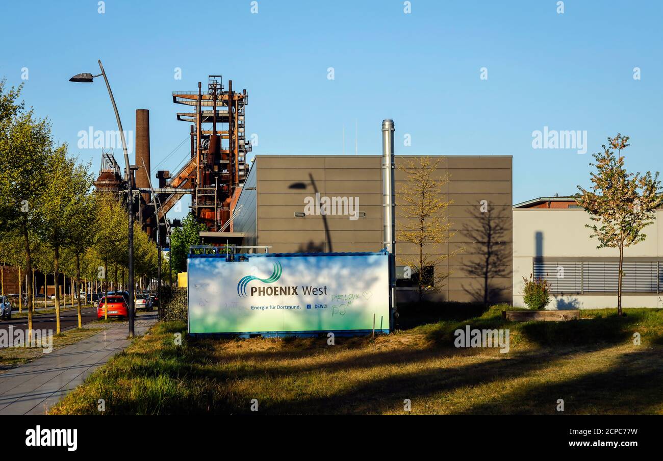 Dortmund, Ruhrgebiet, Nordrhein-Westfalen, Deutschland - Phoenix West, Umbau des ehemaligen Hochofenwerks Phoenix-West Gelaendes, das neue Stockfoto