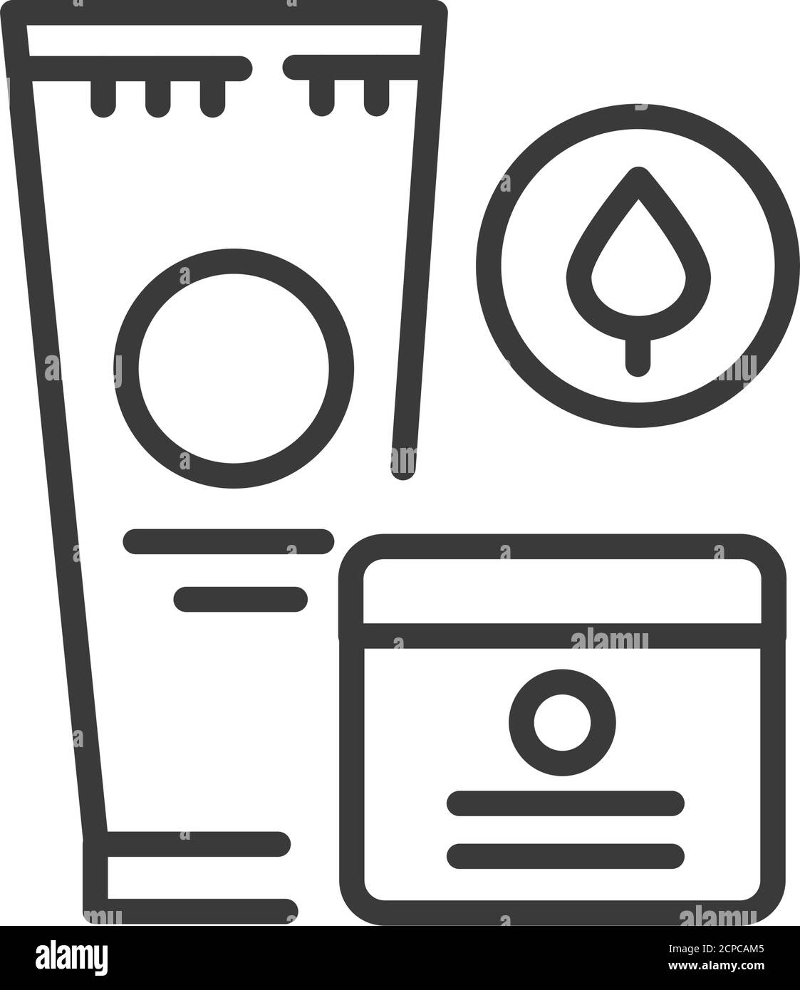 Symbol für medizinische Salbe mit schwarzer Linie. Gel zur Behandlung von Gelenkschmerzen und entzündungshemmenden Zeichen. Pflanzliches Produkt. Piktogramm für Webseite, App. UI-UX Stock Vektor