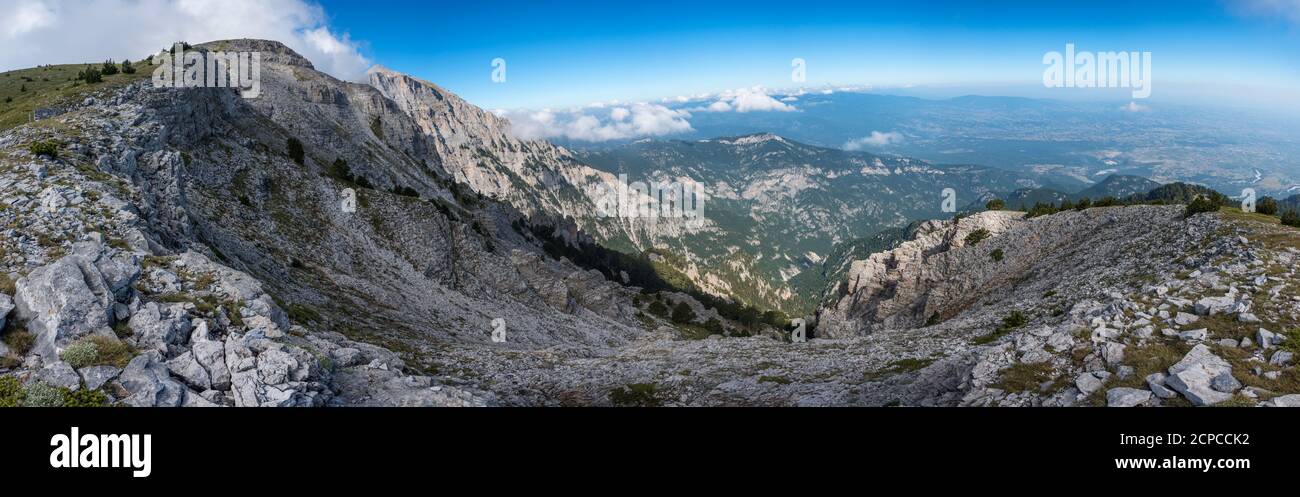 Panorama im Olymp Berg Stockfoto