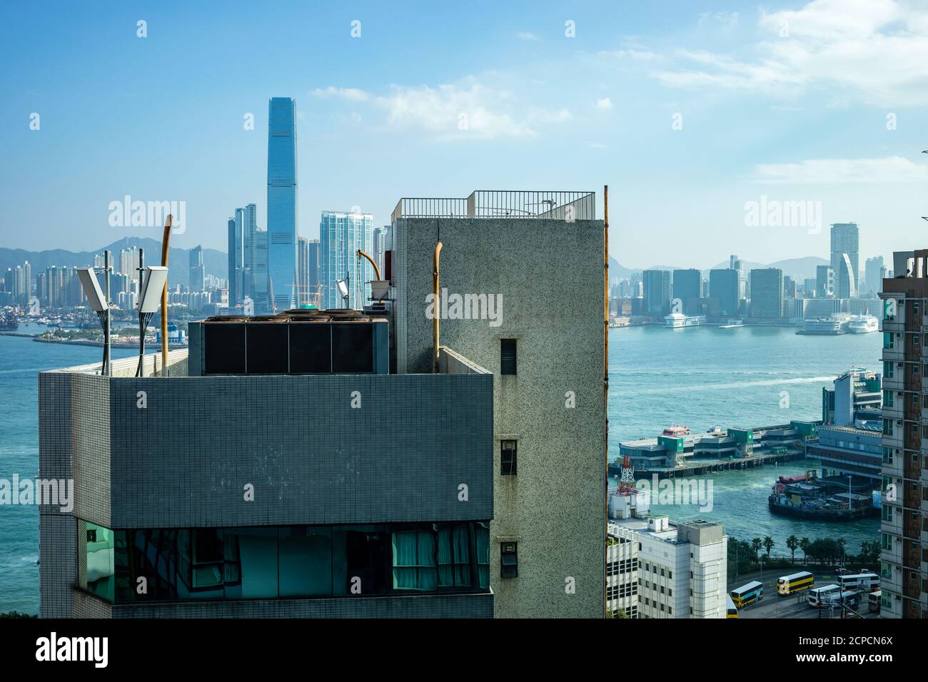 Victoria Harbour und Hong Kong Macau Ferry Stockfoto