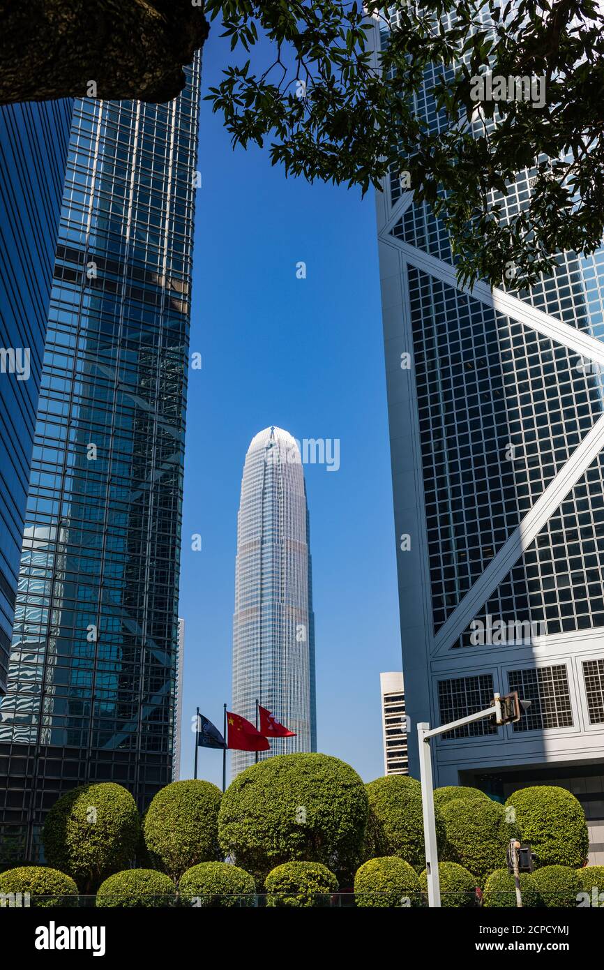 Geschäftsviertel im Hong Kong Park Stockfoto