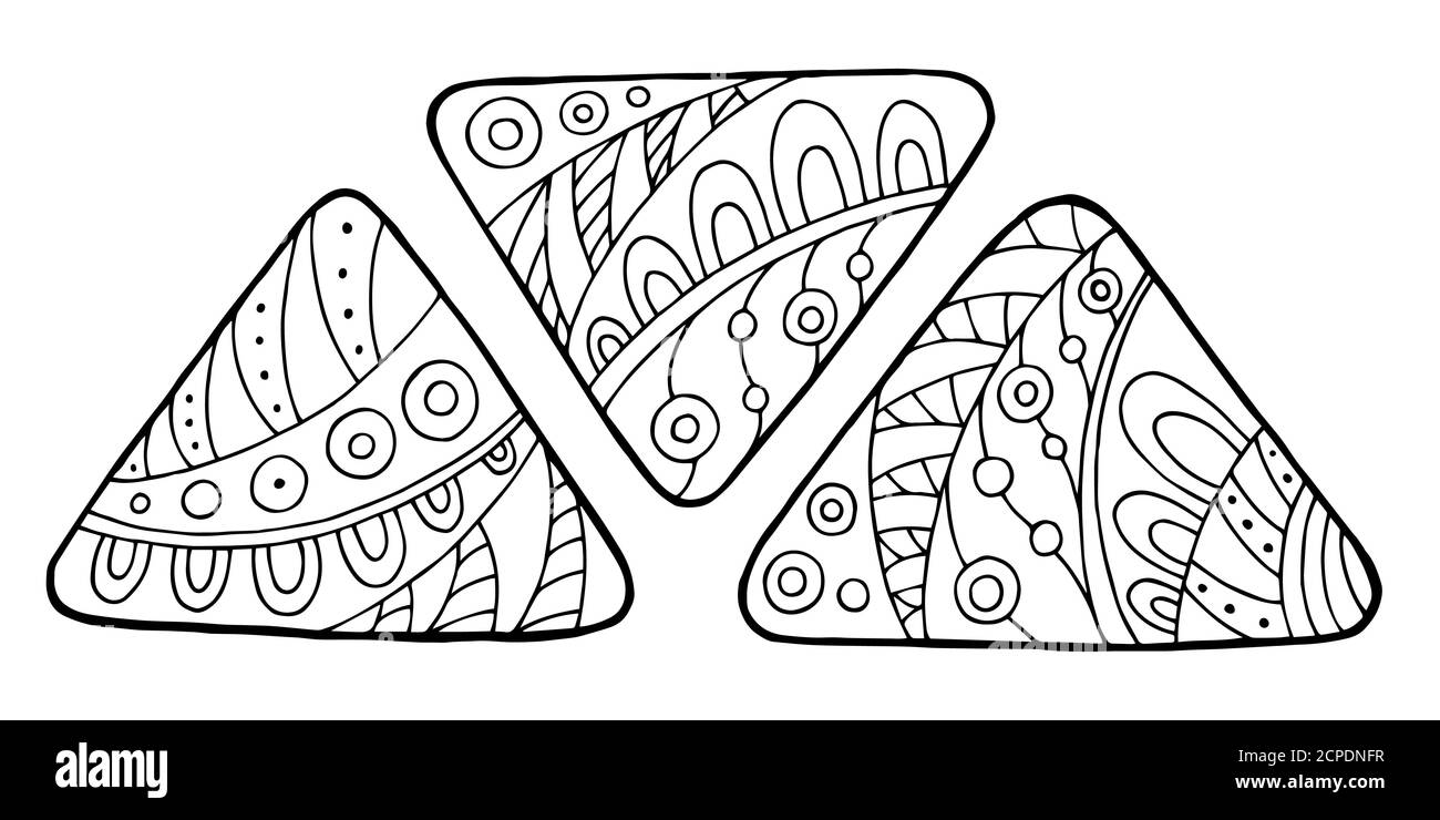 Dreieck abstrakt Doodle Muster Grafik Kunst schwarz weiß Illustration Vektor Stock Vektor