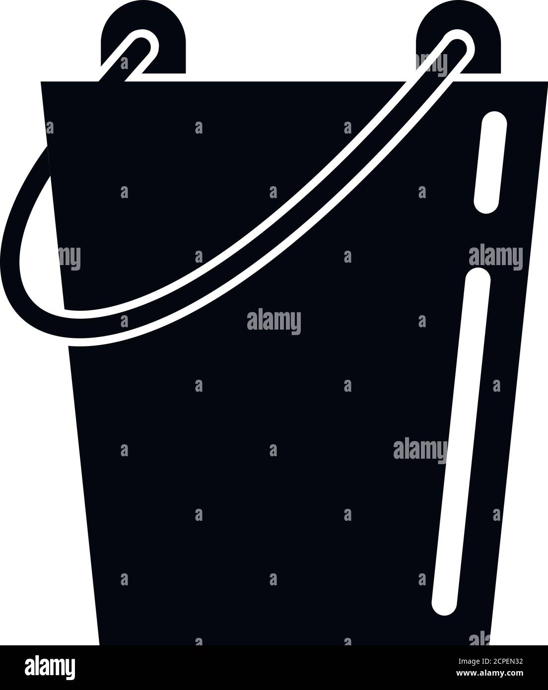 Symbol für Saunaeimer aus Stahl. Einfache Illustration von Sauna Stahl Eimer Vektor-Symbol für Web-Design isoliert auf weißem Hintergrund Stock Vektor