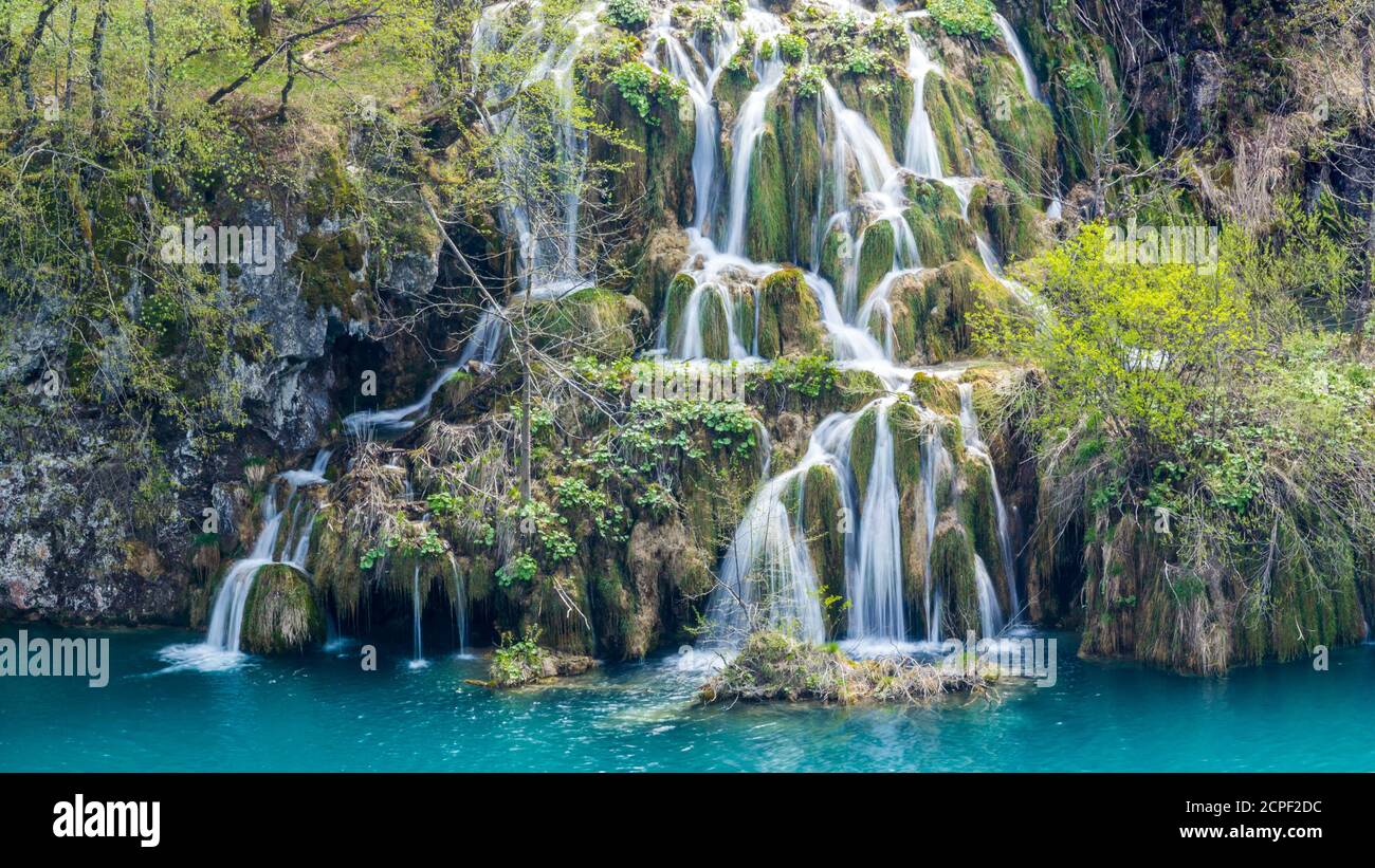 Wasserfall, Nationalpark Plitvicer Seen, Plitvice Jezera, Lika-Senj County, County in Karlovac, Kroatien Stockfoto