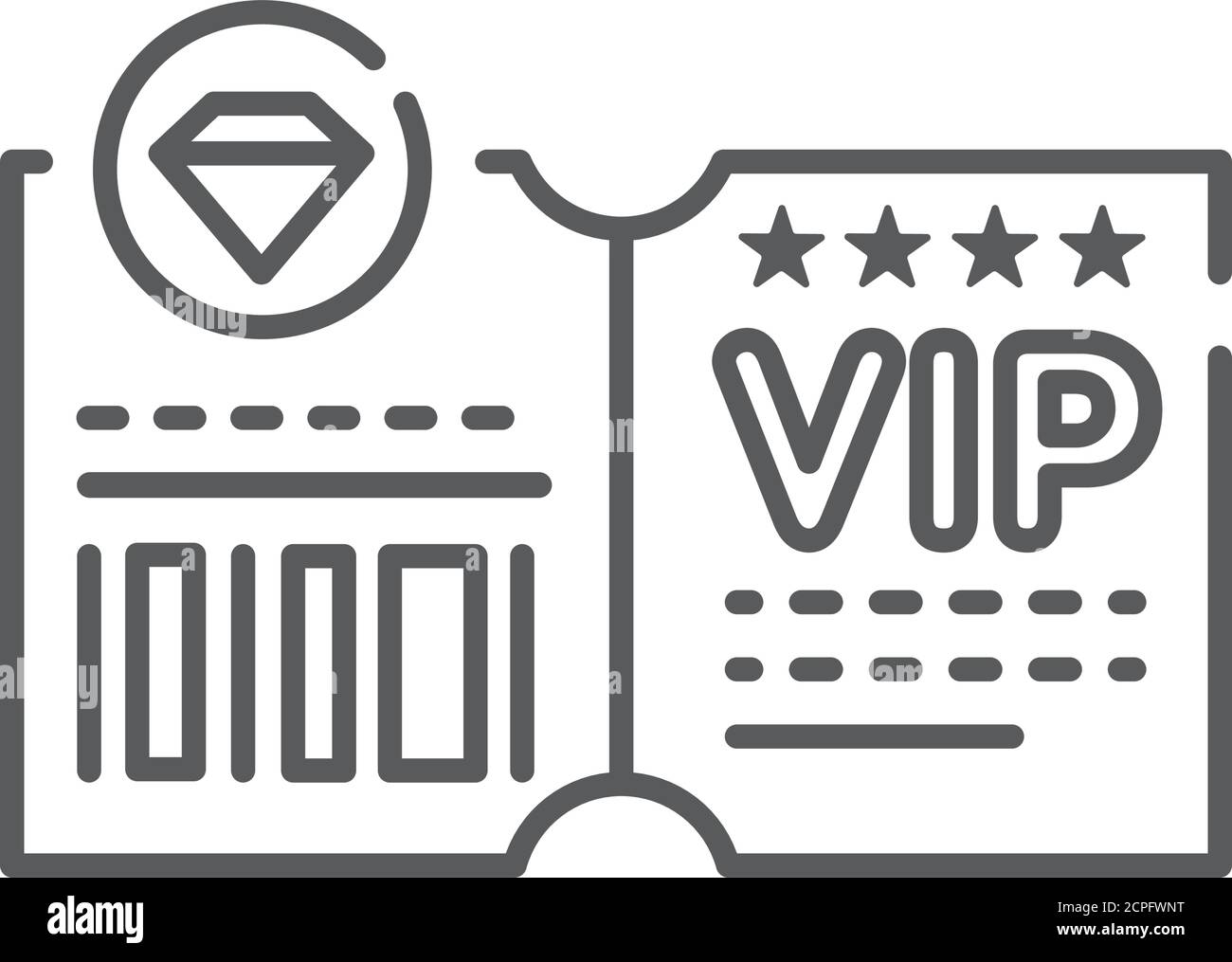 Schwarzes VIP-Ticket-Symbol. Exklusives Logo für Kundenprivilegien im Internet. Premium-Karte für Konzert, Kino Stock Vektor