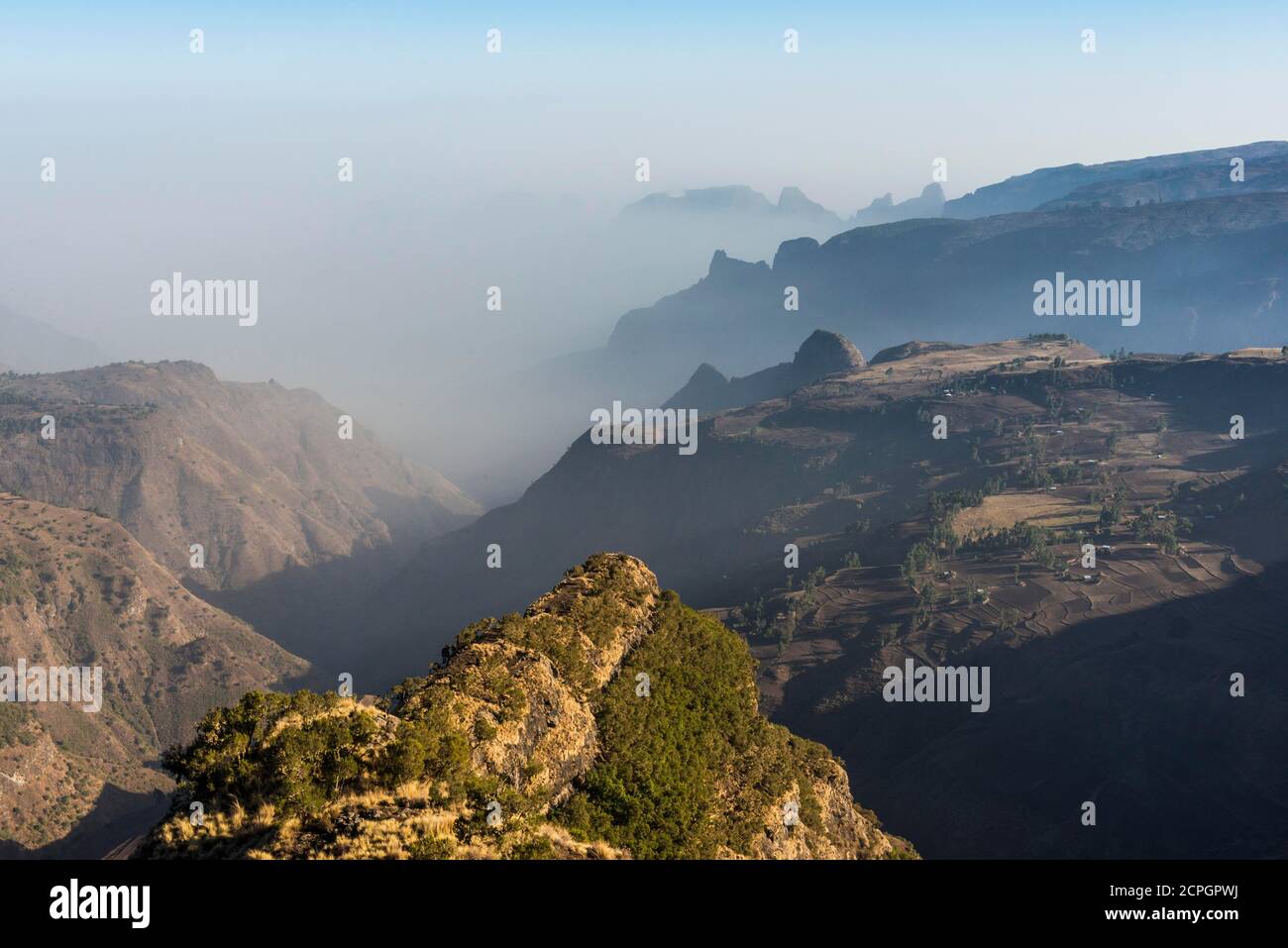 Berglandschaft, Simien Mountains National Park, Äthiopien, Afrika Stockfoto