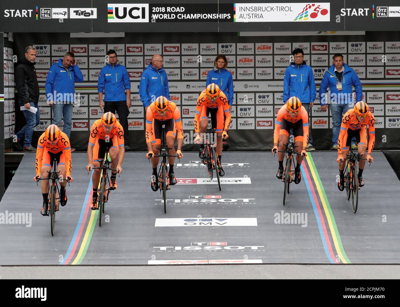 Radfahren - UCI Straßen-Radsport-Weltmeisterschaften - Tirol, Österreich -  22. September 2018 Team CCC Sprandi Polkowice beim Training  REUTERS/Heinz-Peter Bader Stockfotografie - Alamy