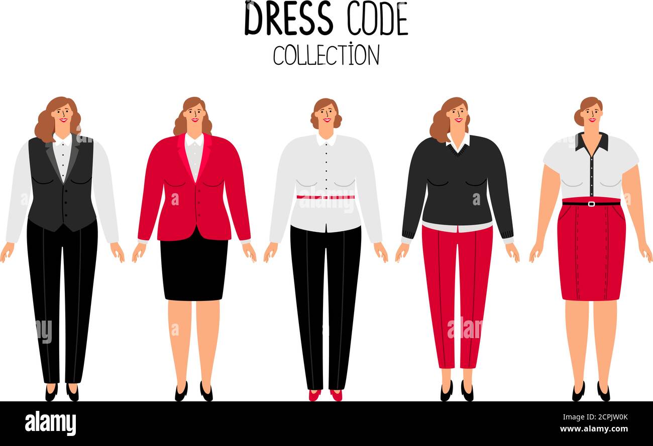 Frauen Kleid Code Vektor Illustration in roten und weißen Farben. Stock Vektor