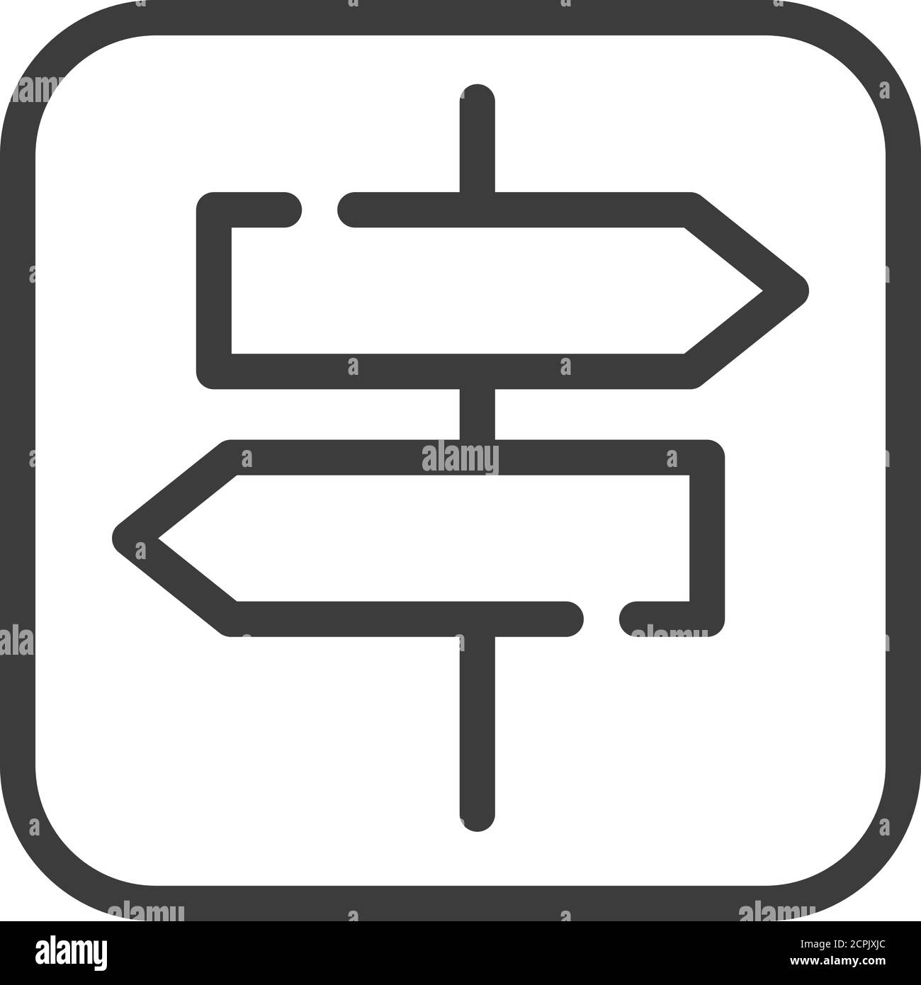 Richtungspfeil Straße schwarze Linie Symbol. Stadtführer. Öffentliche Navigation. Piktogramm für Webseite, mobile App, Promo. UI UX GUI Design Element. Editierbar Stock Vektor