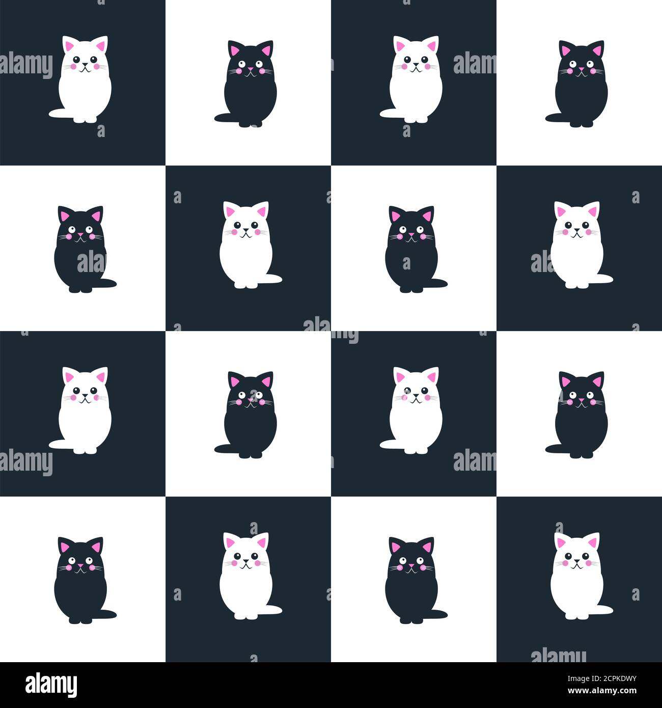 CAT Kollektion Nahtloses Muster. Stock Vektor