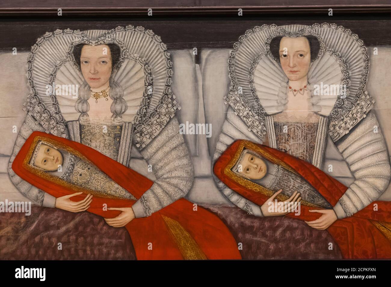 Gemälde mit dem Titel 'The Cholmondeley Ladies' von Unknown Artist datiert 1600 Stockfoto