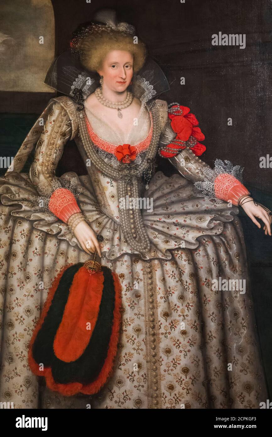 Porträt der Anne von Dänemark von Marcus Gheeraerts der Jüngere datiert 1611 Stockfoto